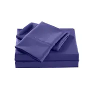 Royal Comfort Bed Sheet Set w/ 2x Pillowcases Bamboo Cooling 2000TC Royal Blue