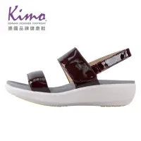 在飛比找momo購物網優惠-【Kimo】牛漆皮彈力一字涼鞋 女鞋(酒紅 KBJSF087