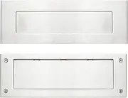 PUGUO Solid 304 Stainless Steel Door Mail Slot, Front & Rear Parts, Victorian Letter Box Plate, Suitable for Any Front Doors, 13＂×3-15/16＂, Silver