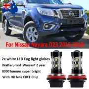 For Nissan Navara D23 Ute 2016 2017 Fog Light Globes 8000lm White CREE LED Bulbs