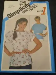NEW UNCUT Simplicity #5345 pullover top pattern size Medium 14/16