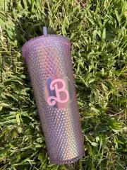 24 Oz Pink Diamond Tumbler Cup & Reusable Straw