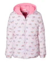 Pink Platinum Rainbow Puffer Jacket - Size 14-16 - NWT