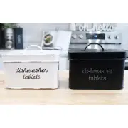 Enamelware Dishwasher Pod Holder, Farmhouse Tablet Container; Kitchen Storage