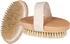 Dry Body Brush 2 Pack Natural Bristle for Dry Skin - Exfoliator Scrubber - Wet o