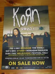 KORN - SHIHAD - 2010 Australia Tour - Laminated Promotional Poster