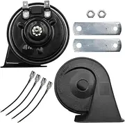 Snail Car Horn, 12V Super Loud High Low Tone Electric Waterproof Horn Kit, Loud Dual-Tone Snail Horn Universal Replacement Kit for Train Truck Motorcycle Car RV SUV