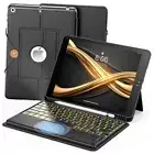 Keyboard Case for iPad 9th/8th/7th Generation (10.2 Inch), 7-Color 01-Black