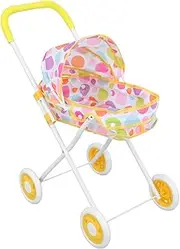 Doll Stroller Doll Accessories Stroller for Dolls Stroller Doll and Stroller Doll for 1-3 Doll with Stroller Girl Polyester Yellow
