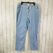 Chico's Corduroy Pants Sz 3/ XL 16 Ultimate Fit Slim Leg Stretch Light Blue NWT