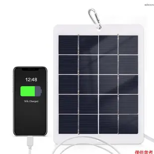 KKmoon 3W 5V 太陽能板 太陽能充電板 DIY太陽能板充電器 Micro USB介面 配1個登山扣