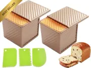 Loaf Pan with Lid, 250G Non-Stick Square Carbon Steel Toast Mold, Mini Loaf Pans