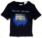 BILLIE EILISH Crop T-Shirt 2XStoXL Bk Cotton Short Sleeve BNWT Primark Licenced