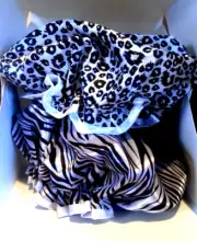 2 Shower Caps Zebra Print and Leopard Print