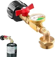 Propane Gauge | 1 lb Propane Tank Refill Adapter Valve with Gauge and Valve,Propane Refill Accessory for Propane Heater Grill Stove