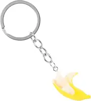 [Angoily] Simulation Fruit Pendant Stainless Steel Keychain Keychain Fruit Keychain Banana Charm Mens Wallet for Men Food Keychain Fruits Keychain Key Chains Women Car