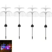 4pcs Solar Garden Lights Jellyfish and Star Solar Flower Lights for Yard Outdoor Christmas Garden Decor