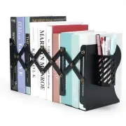 Adjustable Metal Bookends Non-Skid Desk Book Holder Stand for Shelves Office