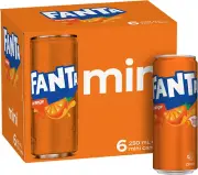 Orange Soft Drink Mini Can Multipack 6 X 250 Ml