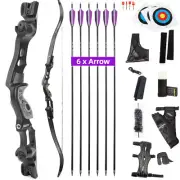 62'' Archery ILF Recurve Bow 30-55lbs Limbs Takedown Set Riser Target Shooting