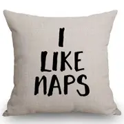 I Like Naps Throw Pillow Covers Farmhouse Decorative Square Pillow Covers