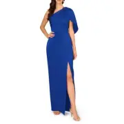 Aidan Mattox Womens Satin One Shoulder Evening Dress Gown BHFO 6686