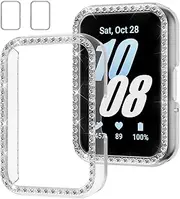 Rc-Z Bling Case for Samsung Galaxy Fit 3, 2-Pack Shiny Crystal Diamond Hard PC Bumper Protective Frame for Galaxy Fit 3, Clear+Clear