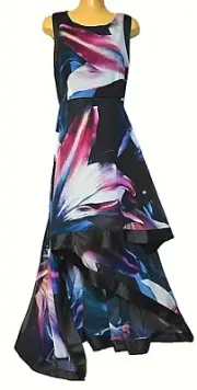 TS TAKING SHAPE plus sz XXS / 12 Lia Floral Dress hi/lo layer floaty NWT rrp$250