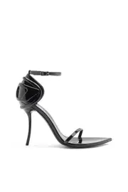 [Diesel] Diesel - D-Ten & Half-Stiletto sandals in patent leather and satin - Sandals - Woman - Black 36 Black