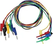 5pcs 4mm Test Hook Clip to Stackable Banana Plug Test Lead Kit Multimeter Cable Line Wire for Electrical Testing