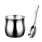 Coffee Cup Oatmeal Container Stainsless Steels Breakfast Cup with Spoon