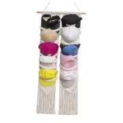 Ball Cap Organizer Hat Rack for Baseball Caps, Macrame Hat Hanger for Wall,