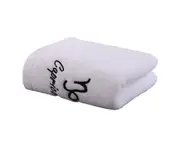 Shower Towel Thickened Lint-free Letters Embroidery Highly Absorbent Soft Cotton Face Towel Washroom Supplies -Gemini Blue