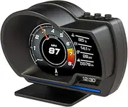 Car Hud Display, Obdⅱ+Gps Gauge High Definition Ometer Car Diag Tic Tool Obd Fault Code Elimination Safe Driving Computer Over Fault Alarm For All Vehicles Black