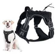 Qttie Black/Grey/Camo/Purple Tactical Dog Harness No Pull Adjustable Pet Military Working Training Vest - S/M/L/XL