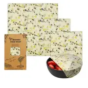 Honeycomb Pattern Reusable Beeswax Food Wraps, Eco Friendly Beeswax Food Wrap, Sustainable Food Storage Containers,3 Pack (S, M, L)