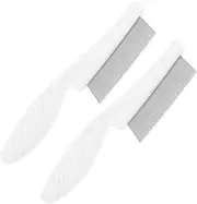PartyKindom 2pcs Metal Pet Comb for Dogs and Cats Fine Tooth Grooming Comb with Ergonomic Handle for Shedding and Dematting Convenient for Home Use