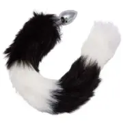 CalExotics Running Wild Black & White Tail Butt Plug