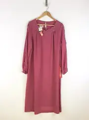 Maxine • New Vintage Sheer Dusty Dark Pink Long Sleeve Ladies Plus Size 20 Lace