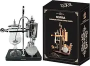 Nispira Belgium Royal Family Balance Syphon Unique Gravity Vintage Coffee Maker Vacuum Brewing System Silver 500 ml