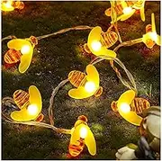 SEMILITS Honey Bee String Lights 8 Modes 30 LED Cute Bee Decor String Light Battery Operated Fairy Graden Lights for Wreath Christmas Party Patio Camping Indoor Outdoor Decorations