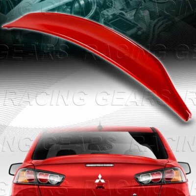 PAINTED RED ABS REAR TRUCK DUCK LID SPOILER FIT 08-17 MITSUBISHI LANCER EVO 10 (for: Mitsubishi)
