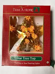 Vintage Trim A Home Star Tree Top Gold Snow Flake 11 Light Christmas Kmart NOS