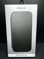 Nomad Modern Leather Folio MagSafe In Black For iPhone 16 Pro Max