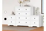 ALFORDSON 5 Chest of Drawers 2x Bedside Table Hamptons Bedroom Storage White