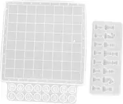 COHEALI 2pcs Chess Mold Chess Board Chocolate Candy Molds Silcone Molds Chocolate Molds Chocolate Crystal Cake Silicone Molds for Chocolate Chess Mould 3D Square Checkers Board Silica Gel