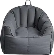 UYSOFRCV Bean Bag Chair Cover (No Filler) for Kids and Adults, Premium Cotton Canvas Bean Bag Sofa Cover with Zipper Floor Lounger High Back Recliner, Without Filling,Dark Gray