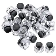 Cord Locks, 50 Pack Hexagonal Spring Toggle Stopper, Clear Black