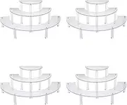 Binxind 4X Transparent Removable Acrylic Cake Display Stand for Round Cupcake Holder Bakeware Wedding Birthday Decoration