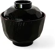 J-Kitchens Miso Soup, Bowl, 9.7 x 3.7 inches (285 cc), 3.8 x 3.7 inches (9.7 x 9.3 cm), New Tortoise Shell Black Vermilion, Made in Japan